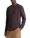 Vince Long Sleeve Sueded Jersey Top In Oxblood
