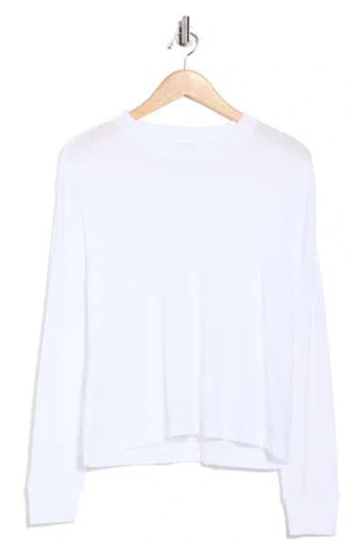 Vince Long Sleeve Drop Shoulder Top In White