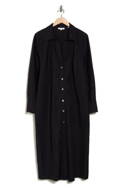 Vince Long Sleeve Fitted Shirtdress In Coastal