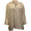 Vince Long Sleeve Flowy Blouse In Beige Viscose In Yellow