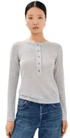 Vince Henley Shirt In H Stone Grey