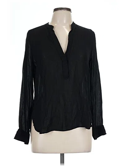 Pre-owned Vince Long Sleeve Henley Shirt In Black