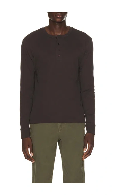 Vince Long Sleeve Henley Shirt In Burgundy