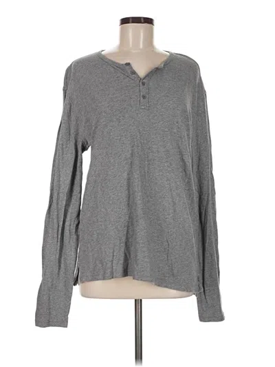 Pre-owned Vince Long Sleeve Henley Shirt In Gray