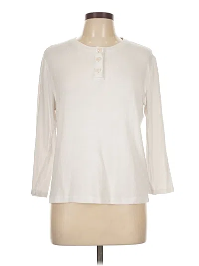 Pre-owned Vince Long Sleeve Henley Shirt In Ivory