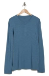 Vince Long Sleeve Henley T-shirt In High Sea