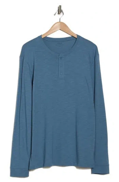 Vince Long Sleeve Henley T-shirt In High Sea