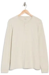 Vince Long Sleeve Henley T-shirt In Stone Beach