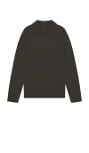 Vince Long Sleeve Johnny Polo In Gray