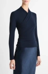 Vince Long Sleeve Knit Wrap Top