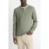 Vince Regular Fit Micro Waffle Henley In Broad Leaf