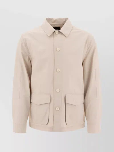 VINCE LONG SLEEVE POINT COLLAR FRONT POCKET JACKETS