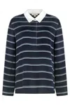 Vince Long-sleeve Stripe Silk Rugby Shirt