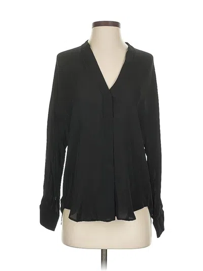 Pre-owned Vince Long Sleeve Polo Shirt In Black