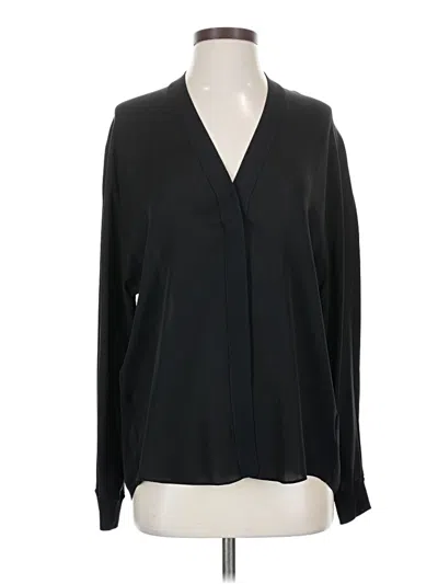 Pre-owned Vince Long Sleeve Polo Shirt In Black