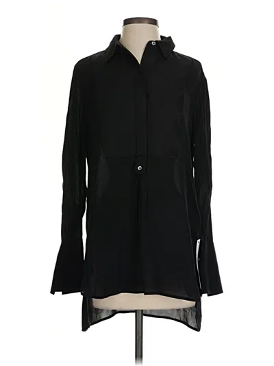 Pre-owned Vince Long Sleeve Polo Shirt In Black