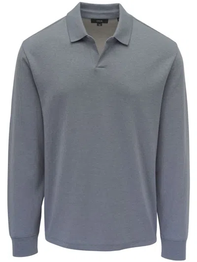 Vince Long-sleeve Polo Shirt In Blue