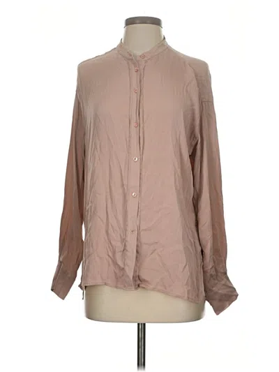 Pre-owned Vince Long Sleeve Polo Shirt In Brown