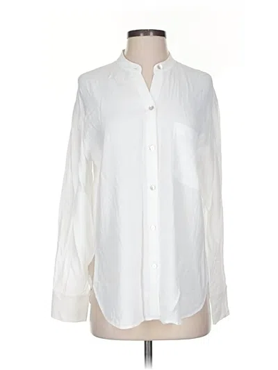 Pre-owned Vince Long Sleeve Polo Shirt In White