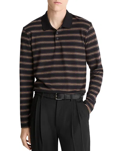 VINCE LONG SLEEVE POLO SWEATER