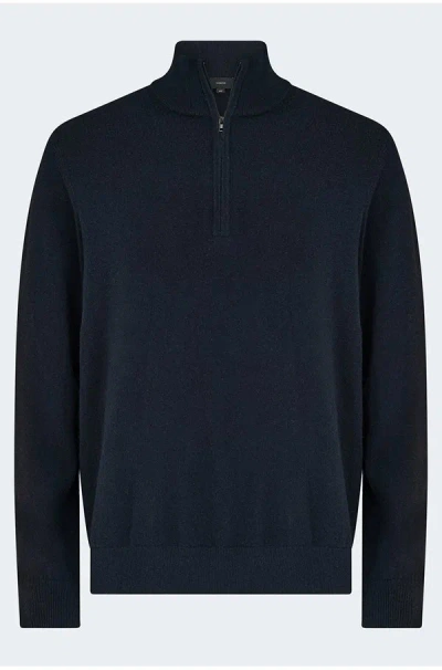 Vince Long Sleeve Quarter Zip In Coastal In Blue