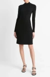 Vince Ribbed-knit Mini Dress In Black