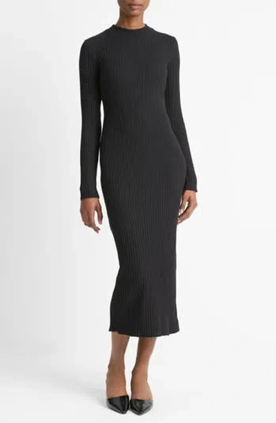 VINCE VINCE LONG SLEEVE RIB MAXI DRESS