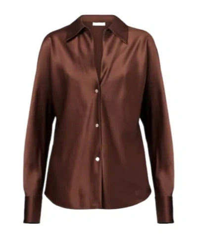 Vince Long Sleeve Shirt In Brown