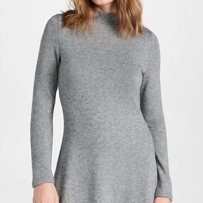 Vince Long Sleeve Short Sweater Dress In Gray