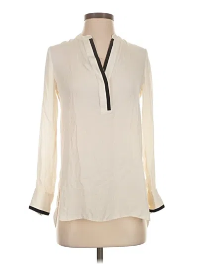 Pre-owned Vince Long Sleeve Silk Top Ivory Cowl Neck Tops In White