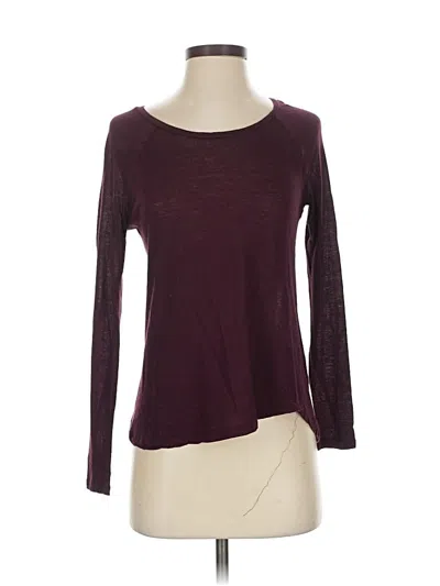 Pre-owned Vince Long Sleeve T-shirt In Burgundy