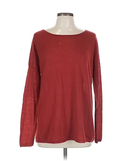 Pre-owned Vince Long Sleeve T-shirt In Burgundy