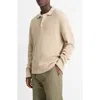 Vince Long Sleeve Thermal Polo In British Khaki