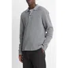 Vince Long Sleeve Thermal Polo In Carbon