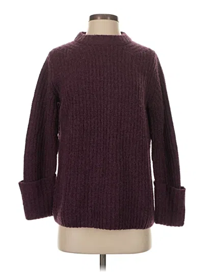 Pre-owned Vince Long Sleeve Top Burgundy Turtleneck Tops