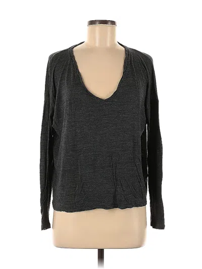 Pre-owned Vince Long Sleeve Top Gray Plunge Neckline Tops