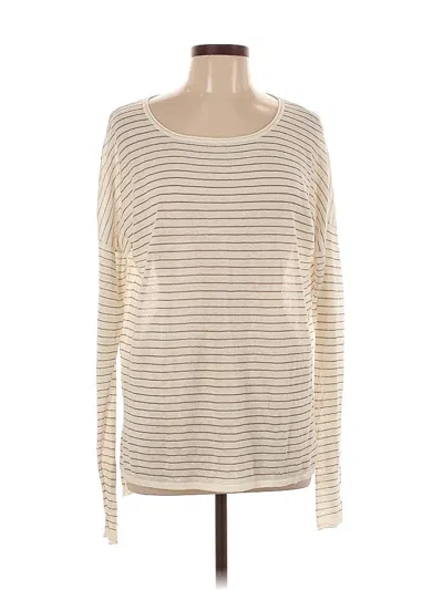 Pre-owned Vince Long Sleeve Top Ivory Boatneck Tops In White
