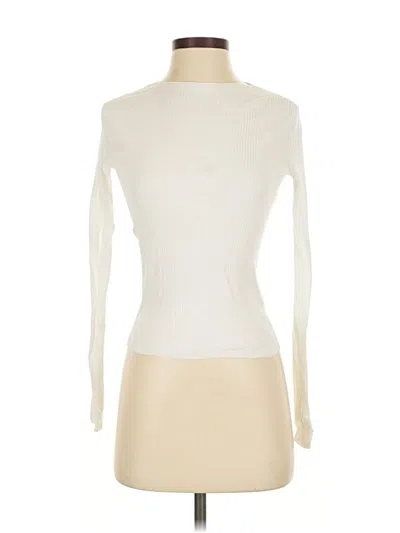 Pre-owned Vince Long Sleeve Top Ivory Turtleneck Tops In White