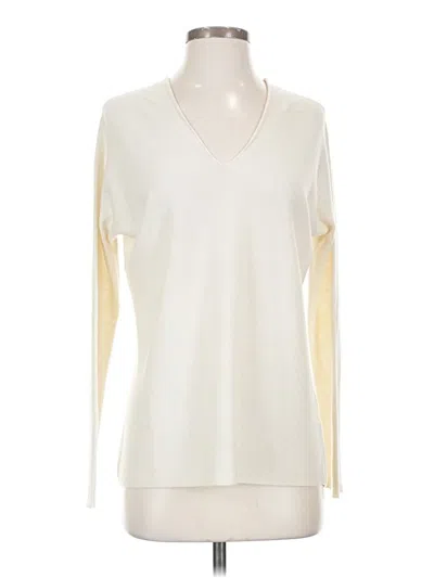 Pre-owned Vince Long Sleeve Top Ivory V Neck Tops In White