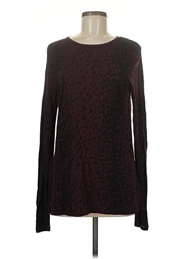 Pre-owned Vince Long Sleeve T-shirt In Burgundy
