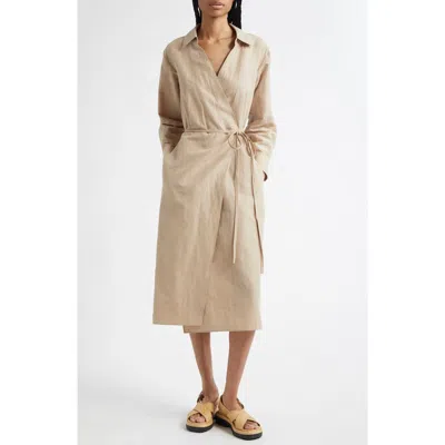 Vince Long Sleeve Wrap Shirtdress