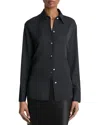Vince Classic Button-front Blouse In Black