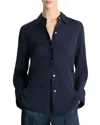 Vince Classic Button-front Blouse In Coastal