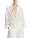 Vince Classic Button-front Blouse In Off White