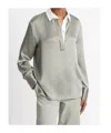 Vince Silk Satin Top In Gray