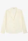 Vince Silk Crepe De Chine Shirt In White