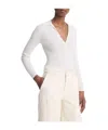 Vince Ribbed-knit Polo Top In White