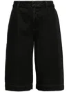 Vince Low-rise Longline Denim Shorts In Black