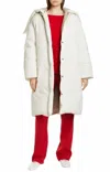 Vince Longline Puffer Mid Length Winter Coat Jacket In Beige In Beige
