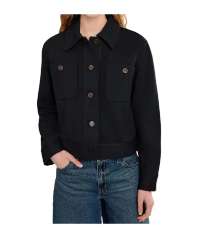 Vince Long-sleeved Knit Cardigan In Black